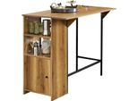 Sobuy Tavolo Da Bar, Tavolo Da Pranzo, Tavolo Alto, Tavolo Con Ripiano, Porta Bicchieri E Bottiglie Di Vino, Tavolo Da Cucina Per Cucina, Sala Da Pranzo, Soggiorno, 108 X 48 X 105Cm