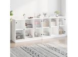 Vidaxl Libreria Con Ante Bianco 204X37X75 Cm Materiale A Base Di Legno