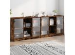 Vidaxl Libreria Con Ante In Rovere Fumé 204X37X75 Cm Materiale A Base Di Legno