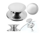 Manico Per Coperchio Di Pentola Kadax "Salerno"", Manico Per Coperchio Di Pentola In Plastica E Acciaio Inox, 1 Pezzo, Argento"