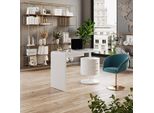 Vicco Scrivania Lara, 120 X 50 Cm Con 2 Cassetti, Bianco Lucido