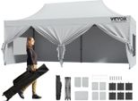 Vevor Gazebo 304,8X609,6X320Cm Tenda Da Giardino 500Dpoliuretanotessuto Argento Gazebo Pieghevole Regolabile In Altezza Incl. Borsa Di Stoccaggio Tenda Per Feste 12-16 Persone Tenda Pop Up Gazebo Da Giardino Per Il Campeggio