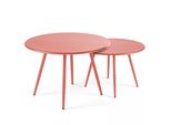 Set Di 2 Tavolini Bassi Rotondi In Acciaio Argilla Da 50 Cm - Oviala Palavas
