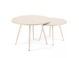 Set Di 2 Tavolini Bassi Rotondi In Acciaio Avorio Da 50 Cm - Oviala Palavas