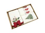 Set Di 3 Asciugamani Natalizi, Flanelle, Puro Cotone, Asciugamani Per Bagno E Cucina, Asciugamani Per Lavabo