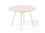 Tavolino Basso Rotondo In Metallo Avorio Di 50 Cm - Oviala Palavas