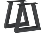 Set Di 2 Telai Da Tavolo 'Greiling' Per Tavolino Panca In Acciaio 40 X 40 Cm Nero