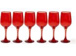 Excelsa Set Di 6 Bicchieri Monterosso Glass 7,2X7,2X22 Cm Rosso
