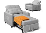 Bealife AR24 Divano Letto, Poltrona Letto Convertibile 3 In 1, Lettino Con Funzione Letto, Con Cuscini, Grigio Chiaro