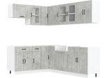Vidaxl Set Di Mobili Da Cucina 11 Pezzi Lucca Cemento Grigio Materiale A Base Di Legno