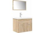 Vidaxl Set Di Mobili Da Bagno 3 Pezzi In Legno Di Quercia Sonoma