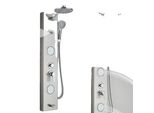 Pannello Doccia A Parete Per Bagno, Acciaio Inox Di Alta Qualità, Opzioni Doccia Flessibili , 7004 Nichel Spazzolato