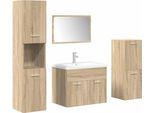 Vidaxl Set Di 5 Pezzi Di Mobili Da Bagno In Legno Di Quercia Sonoma