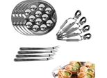 Set Per Escargot Da 12 Pezzi - Include Piatto Per Escargot In Acciaio Inox, Forchette E Pinze Per Escargot - Perfetto Per Servire Escargot Ripiene - Argento