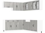 Vidaxl Set Di Armadietti Da Cucina 11 Pezzi Lucca Grigio Sonoma In Legno