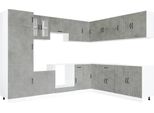 Vidaxl Set Di Mobili Da Cucina Da 14 Pezzi Lucca Cemento Grigio Materiale A Base Di Legno