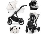 Carrozzina Kunert Ivento 3In1 Con Telaio Nero E Design Bianco
