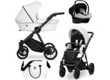 Carrozzina Kunert Ivento 3In1 Bianca Con Telaio E Accessori Neri