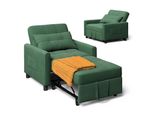 Bealife AR24 Divano Letto, Poltrona Letto Convertibile 3 In 1, Lettino Con Funzione Letto, Con Cuscini, Verde