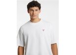 T-Shirt Oversize Da Uomo Di Colore Bianco In Cotone Organico Con Logo Applicato
