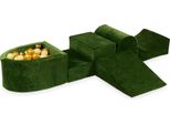 Parco Giochi In Schiuma Con Collina E Piscina Micro Velvet Soft Olive + 100 Palline: Beige, Oro, Oro Antico