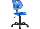 Casa Dolce Sedia Da Ufficio Per Bambini Zambina, Blu, 38X45X77-89 Cm, Girevole E Regolabile In Altezza, Tessuto