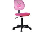 Casa Dolce Sedia Da Ufficio Per Bambini Zambina, Rosa, 38X45X77-89 Cm, Girevole E Regolabile In Altezza, Tessuto