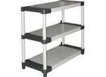 Scaffale In Plastica - Tood - 3 Ripiani - Portata 80 Kg Per Ripiano - 80 X 40 X 85 Cm - Nero E Grigio