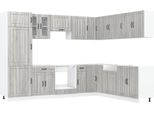 Syfax™ Set Mobili Da Cucina 14 Pz Lucca Grigio Sonoma In Truciolato