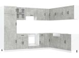 Syfax™ Set Mobili Da Cucina 14 Pz Lucca Grigio Cemento In Truciolato