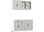 Syfax™ Set Mobili Da Cucina 4 Pz Lucca Grigio Sonoma In Truciolato