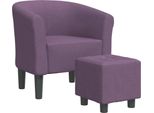 Syfax™ Poltrona Cabriolet Con Poggiapiedi Viola In Tessuto