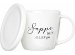 Ritzenhoff & Breker Suppentasse Mit Deckel Soppa Gut, Becher, Porzellan, Weiß, 460 Ml, 428506