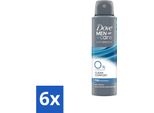 Dove Men+Care Deodorant Spray - 0% Clean Comfort - 150 Ml - Confezione Risparmio - 6 Pezzi