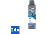 Dove Men+Care Deodorant Spray - 0% Clean Comfort - 150 Ml - Confezione Risparmio - 24 Pezzi