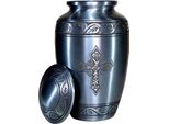 Urna Xxl In Metallo - 3,5 Litri - Urna Unica Per Ceneri Umane E Animali - Urna Funeraria Decorativa