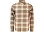 Camicia Da Uomo A Maniche Lunghe A Quadri Marroni - Vestibilità Regolare Con Colletto Italiano