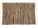 Giftdecor | Tappeto In Iuta - 60 X 90 Cm - Con Frange E Motivo A Strisce - Beige