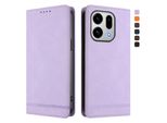 Custodia Per Oppo Find X9, Custodia Retro In Finto Cuoio Flip Con Supporto E Slot Per Carte Di Credito Viola