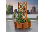 Mucola Fioriera Con Traliccio Fioriera Con Traliccio Ausilio Per L'arrampicata Fioriera In Legno Pergola Ausilio Per L'arrampicata In Giardino - Marrone