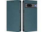 Custodia Per Google Pixel 7, Flip Cover In Finto Cuoio Antiurto Magnetica Con Supporto Verde