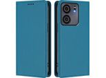 Custodia Per Telefono Cellulare Per Blu View 5, Custodia Magnetica Antiurto In Finto Cuoio Flip Cover Con Supporto Blue