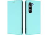 Custodia In Pelle Per Infinix Hot 60 5G/Hot 60I 4G, Custodia Magnetica In Finto Cuoio Con Supporto Verde Menta