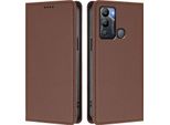Custodia In Pelle Per Infinix Hot 12I / Hot 20I, Custodia Magnetica In Finto Cuoio Con Supporto Marrone