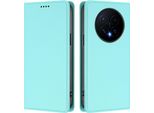 Custodia In Pelle Per Honor Magic8, Flip Case Magnetico In Finto Cuoio Con Supporto Verde Menta