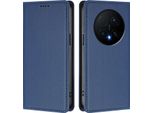 Custodia Per Telefono Cellulare Per Honor Magic8 Pro, Flip Cover In Finto Cuoio Antiurto Magnetica Con Supporto Blu Scuro