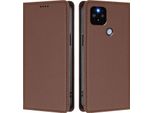 Custodia In Pelle Per Google Pixel 5 Xl/Pixel 4A 5G, Custodia Flip Magnetica In Finto Cuoio Con Supporto Marrone