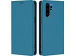 Custodia Per Huawei P30 Pro, Flip Cover In Finto Cuoio Antiurto Magnetica Con Supporto Blu