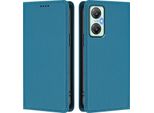 Custodia In Pelle Per Infinix Hot 20 5G, Custodia Flip Magnetica In Finto Cuoio Con Supporto Lake Blu