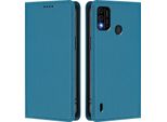 Custodia In Pelle Per Itel A48, Custodia Flip Magnetica In Finto Cuoio Con Supporto Lake Blu